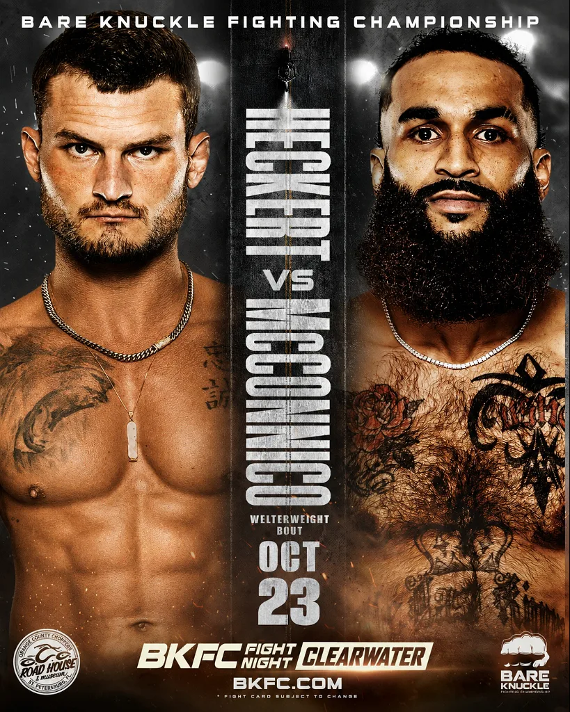 BKFC Fight Night Clearwater poster — Heckert vs McConnico
